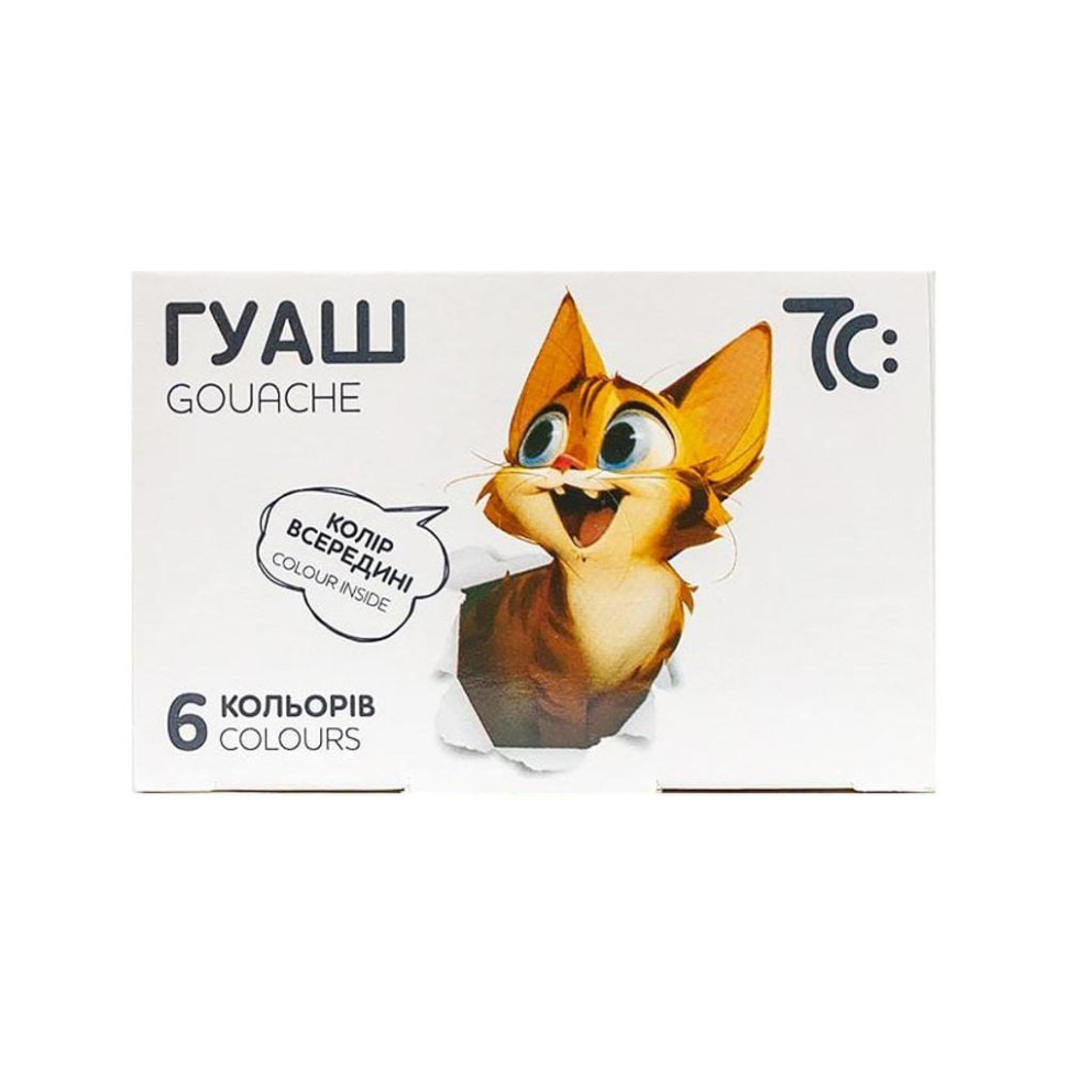 Детские гуашевые краски 7C20601, 6 цветов по 10 мл Винница - изображение 1