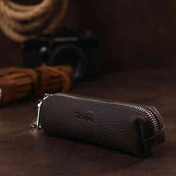 Матовая кожаная ключница Shvigel 16545 Коричневый Киев