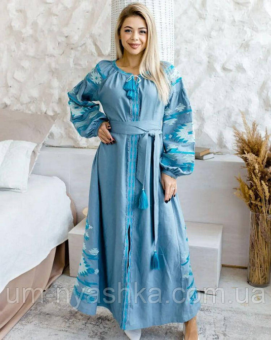 Жіноча вишита сукня на льоні Калейдоскоп Кривий Ріг - фото 2