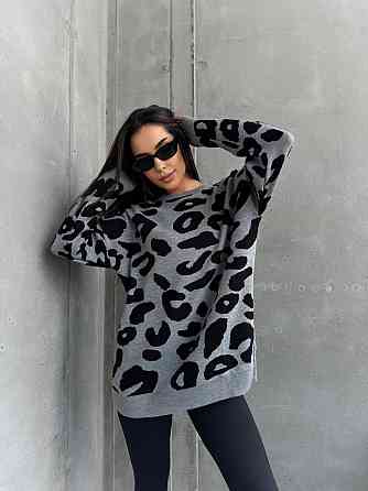 Жіночий принтований затишний оверсайз светр в'язка Одеса