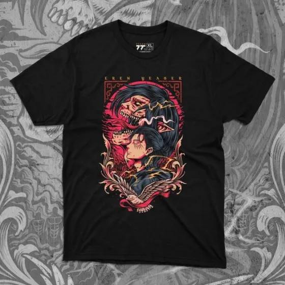 Футболка для подростка мальчика с принтом Атака титанов Ерен Йегер 2 Размер 160 Anime10026 Днепр