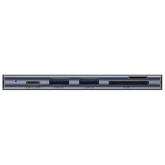 Багатопортовий хаб Baseus Harmonica 5-in-1 HUB Adapter CAHUB-K0G (Сірий, Тип-C to USB 3.0 x 2/SD/TF/Type-C) Николаев