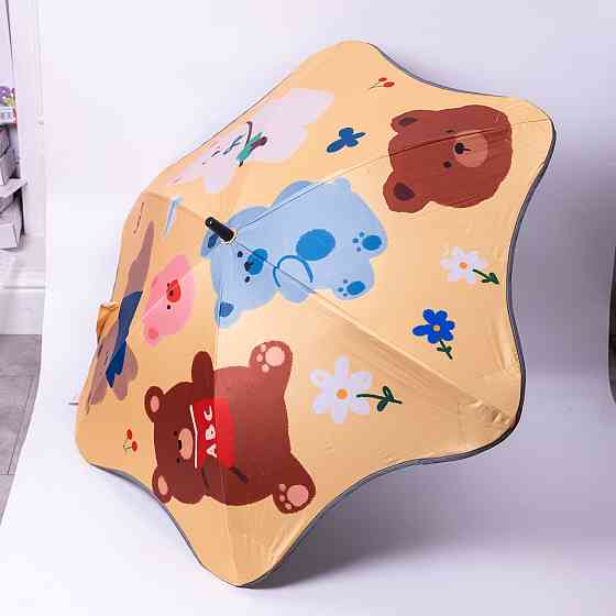 Зонт детский механический элегантный с принтом прочный надежный из полиэстера диаметр 90 см  Желтый HP-23-13Y Киев