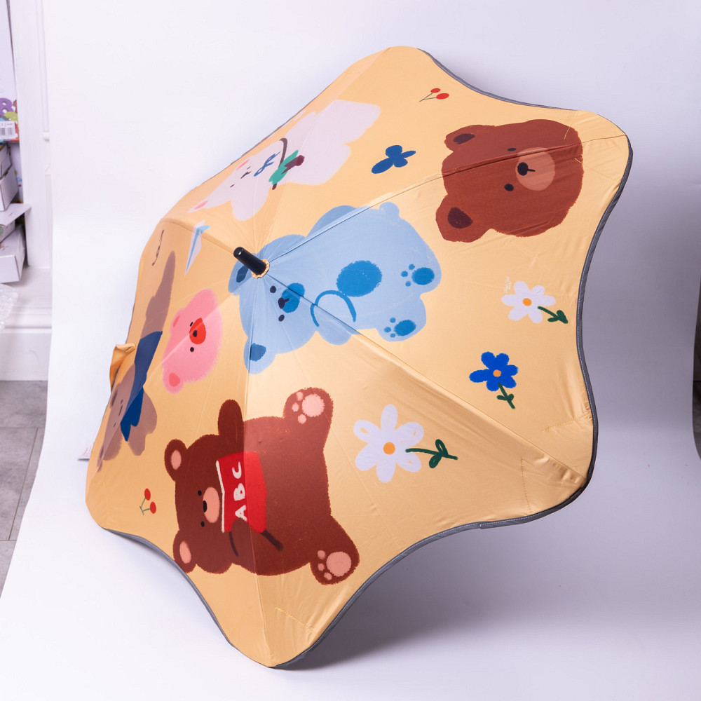 Парасолька дитяча механічна елегантна з принтом міцна надійна з поліестеру діаметр 90 см Жовтий HP-23-13Y Київ - фото 1