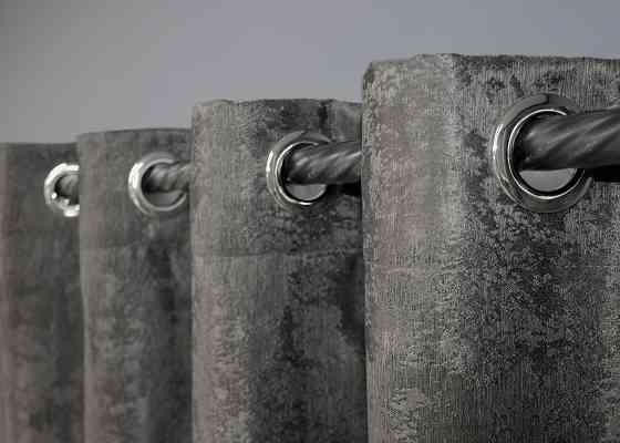 Комплект штор на люверсах VR-Textil Жаккард Sultan XO № 1558ш 150х250 см 2 шт Темно-серый (37-0182) Киев