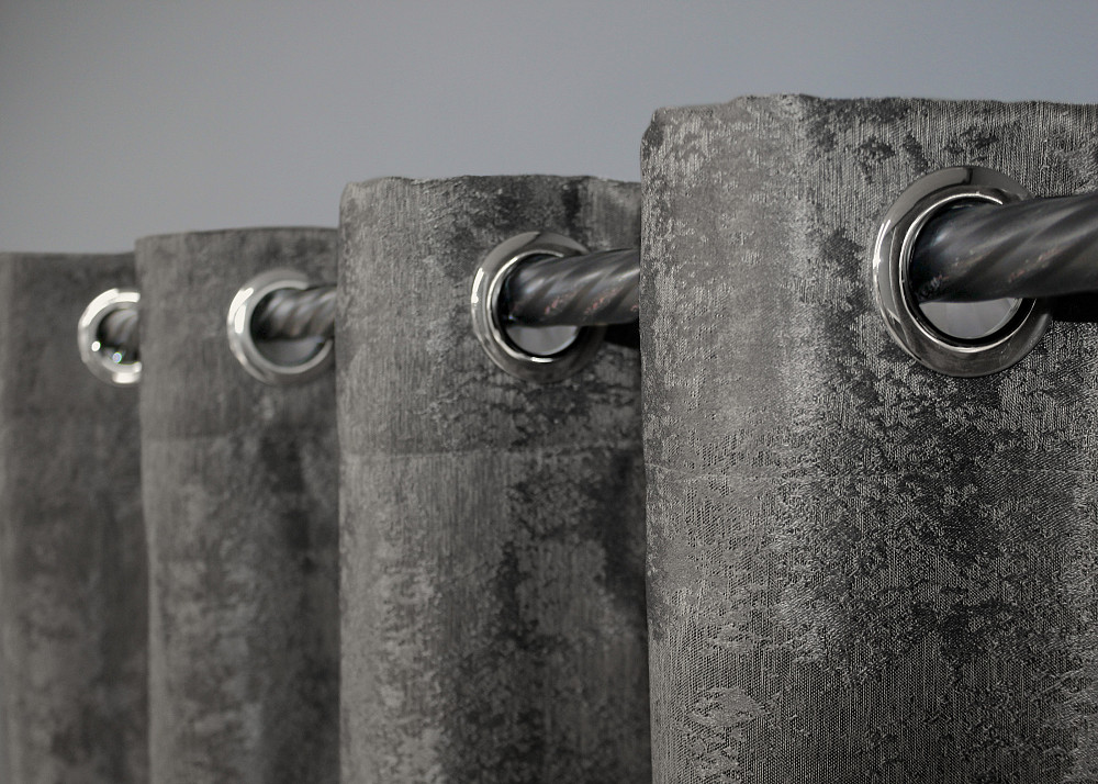 Комплект штор на люверсах VR-Textil Жаккард Sultan XO № 1558ш 150х250 см 2 шт Темно-серый (37-0182) Киев - изображение 6