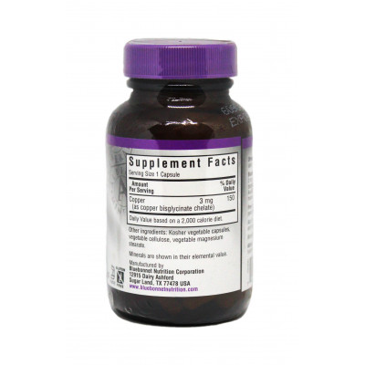 Мінерали Bluebonnet Nutrition Хелатна Мідь, Albion, 90 гелевих капсул (BLB-00665) Вінниця - фото 2