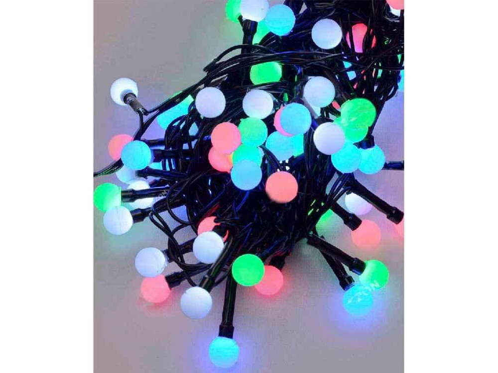 Гирлянда Шарики 10мм 100LED мульти 6м черный провод 1312-01 ТМ КИТАЙ Киев - изображение 1