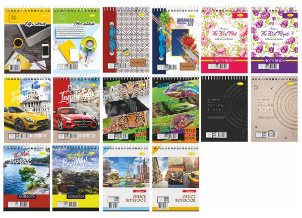 Блокнот "Апельсин" A5, 40 арк., лаковка, пружина зверху В-Л5-40, шт Київ - фото 1