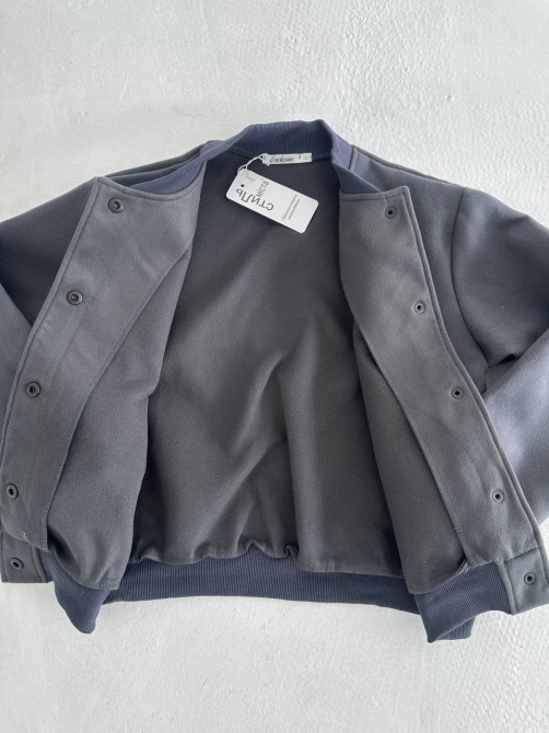 Женская кофта бомбер на кнопках Графитовый М Харьков - изображение 4