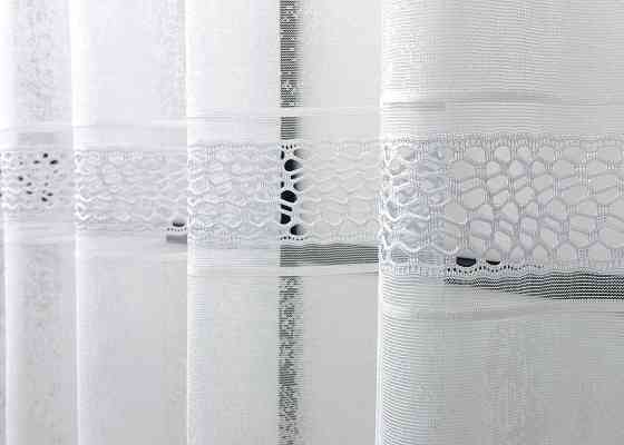 Короткий тюль жакард, висотою 2м, колір білий 1941т Київ