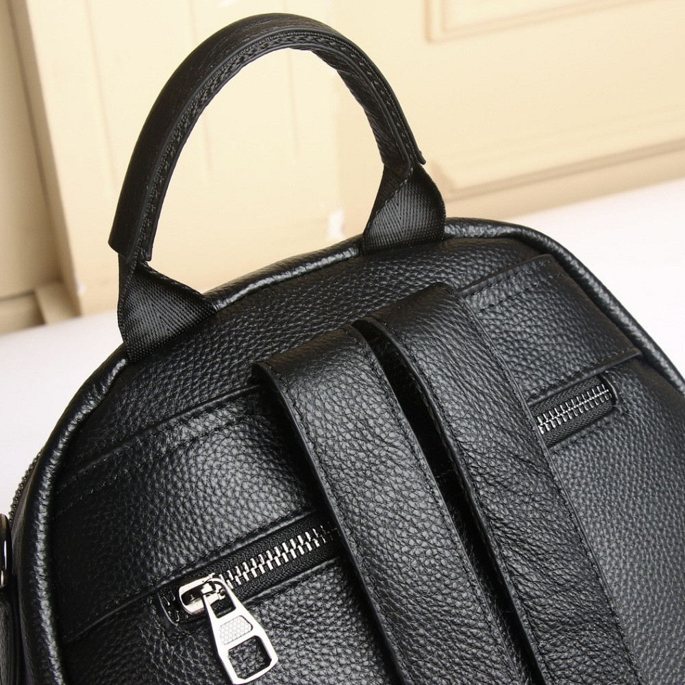 Стильна жіноча сумка міська на плечі 25х33х14, рюкзак з натуральної шкіри, чорний Київ - фото 7