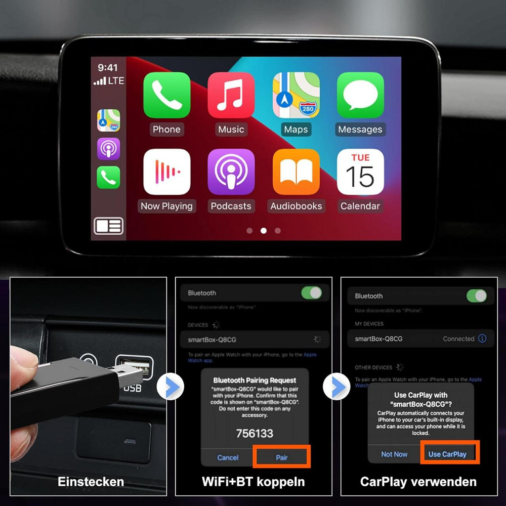 CarPlay адаптер, перехідник з дротового на бездротовий карплей Android Auto для авто iOS 10+, Android 11+, Plug and Play Київ - фото 4