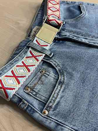 Джинсы женские Dragon 8325 палаццо ровные с поясом стрейчевые голубые, голубой, 29, 29, 76 см, 103 см Киев