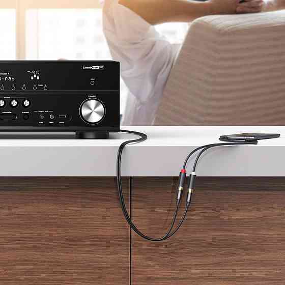 Аудіокабель UGREEN AV109 3.5mm Male to 2RCA Female Cable 25cm (Gray)(UGR-10547) Одеса