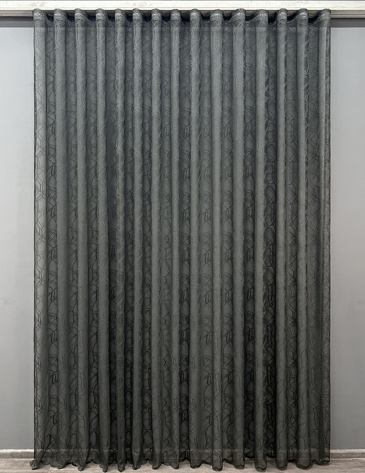 Тюль жакард колір графітовий 1974т Київ - фото 7