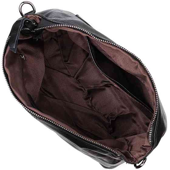 Повсякденна шкіряна сумка з двома знімними ременями Vintage 22379 Чорна Київ