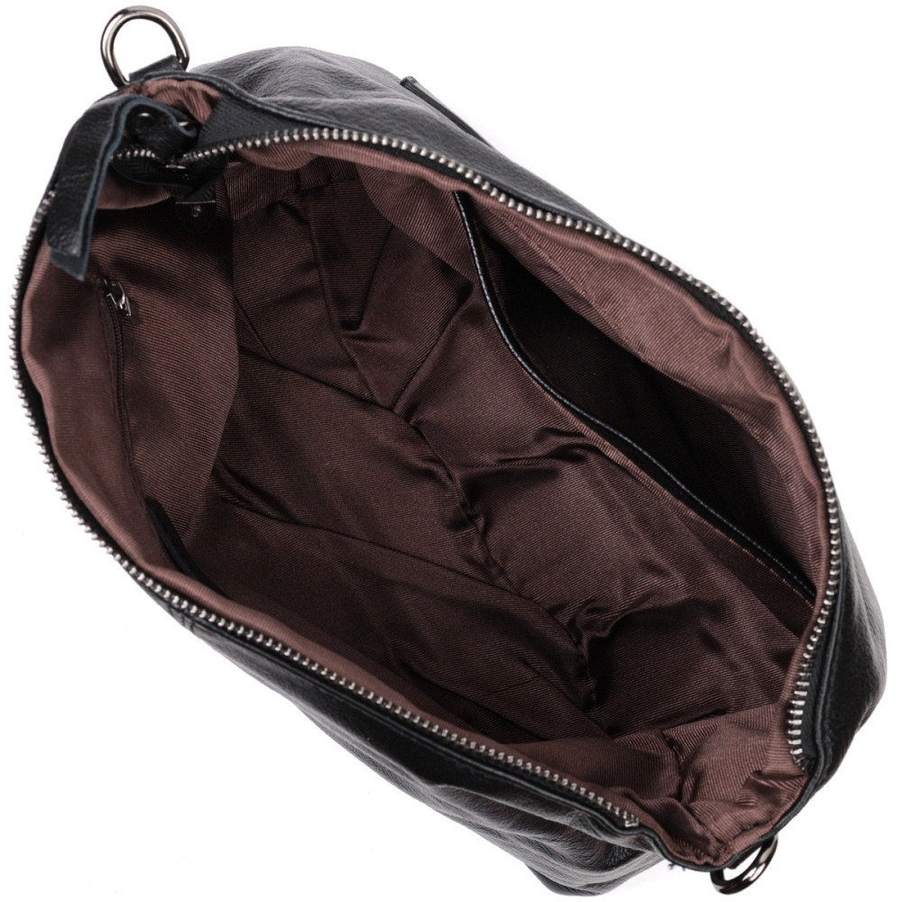 Повсякденна шкіряна сумка з двома знімними ременями Vintage 22379 Чорна Київ - фото 4