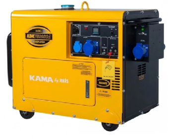 Генератор дизельный KDK7500SCA, 1-фазный 230V, 50Hz, 6.9kVA/5.5kW, бак 14,5 л, расход 1,65 л/ч, пуск: стартер, 850x550x720 мм, Киев