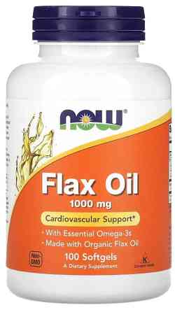Льняное масло NOW Foods  Flax Oil 1000 мг 100 гел капс Киев