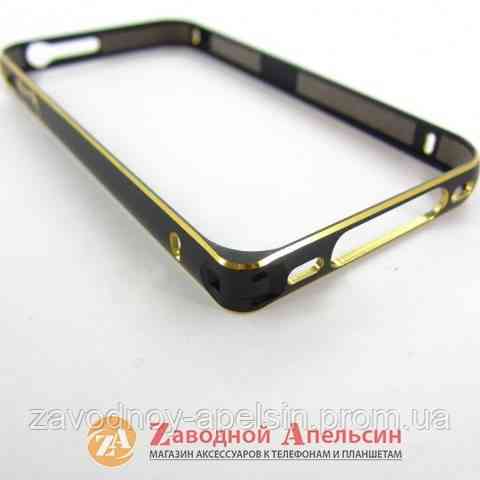 IPhone 4 4S бампер металевий Fashion black Одеса
