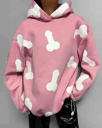 Женское теплое ОХУЕ*** худи оверсайз кроя на фиксаторах трехнитка на флисе Одесса