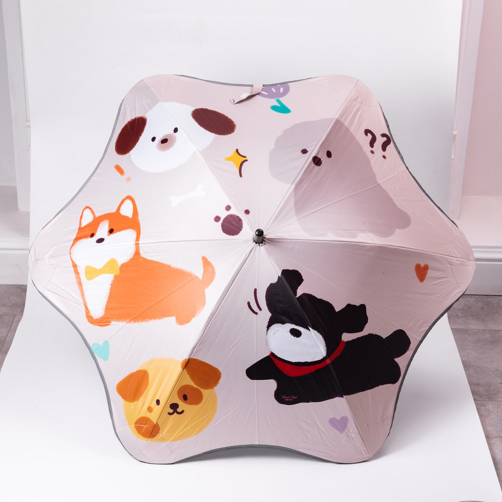 Дитячий механічний зонт з принтом, бежевий, 90 см Київ - фото 7