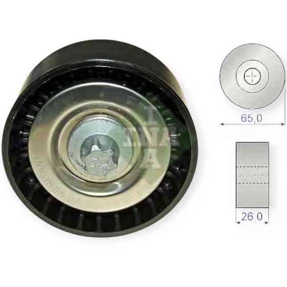 Ролик генератора Мерседес Бенс Sprinter 06- гладкий (d-65 мм) INA опорный Мукачево