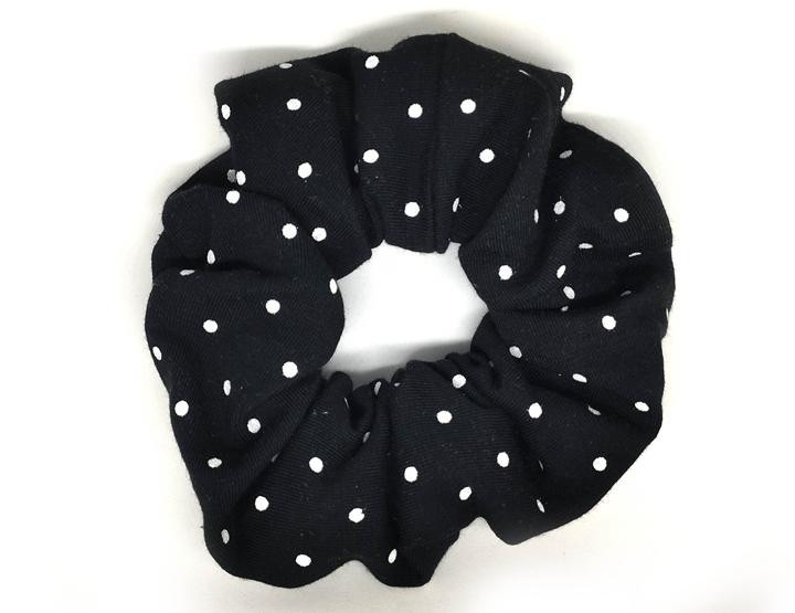 Гумка для волосся чорна в горох Київ - фото 1