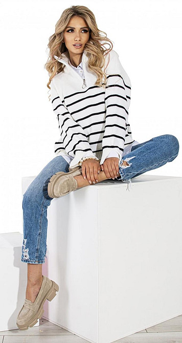 Свитер OVERSIZE на змейке (42-48) Киев - изображение 1