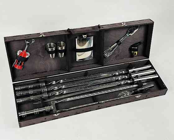 Подарочный набор шампуров в деревянном кейсе (Вуд на 18 предметов) HAPPY DAYS Тернополь