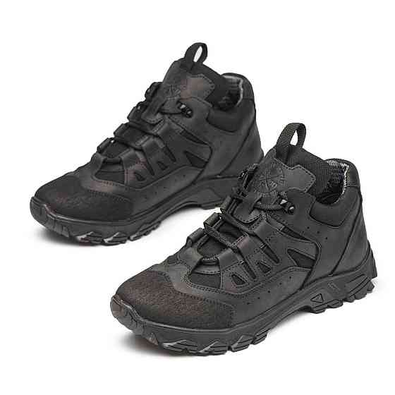 Зимові тактичні кросівки шкіра, на теплому гортексу , колір чорний Харьков