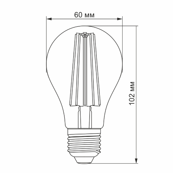 Лампа A60 7W E27 4100К 220V Filament LED Videx Житомир