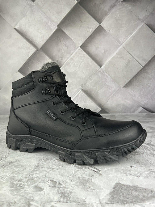 Військові чоловічі зимові черевики хихак чорного кольору прошиті та проклеєні військові черевики на хутрі WAR Львів - фото 4