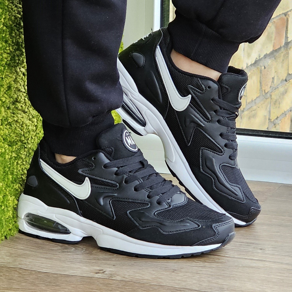 Чоловічі Чорні Кросівки Nike 90 Air Max 2 Шкіряні Найк для бігу (розміри: 42,43,44) Відео Огляд 94-2 Дніпро - фото 7