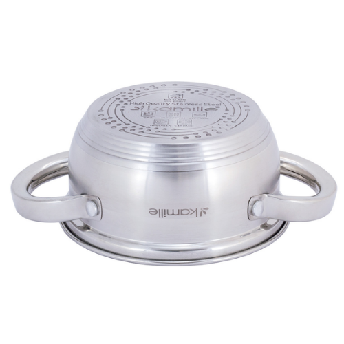 Каструля нержавіюча сталь 1л з кришкою порожнисті ручки 5614S АМА Житомир - фото 7