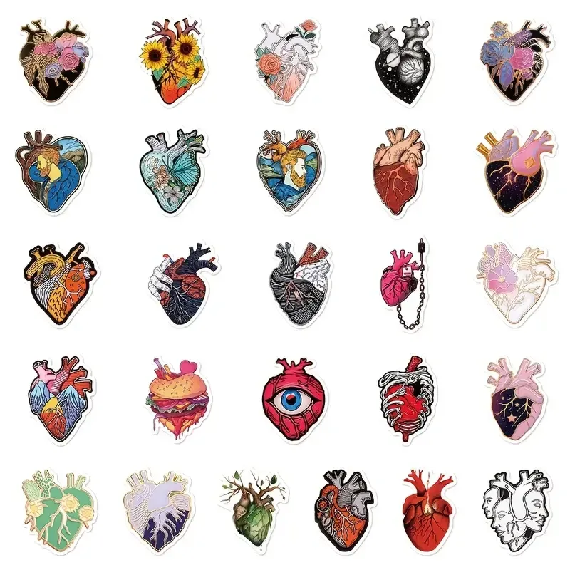 Набор стикеров «Анатомические сердца» – 50 штук Киев - изображение 2