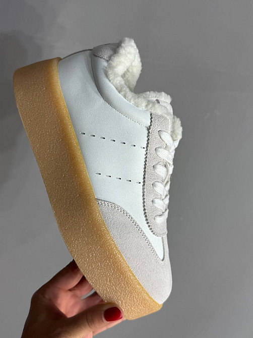 Кеди жіночі Hengji 632-23 утеплені шкіряні з замшею на хутрі білі, 37, 23,5 см Київ - фото 5