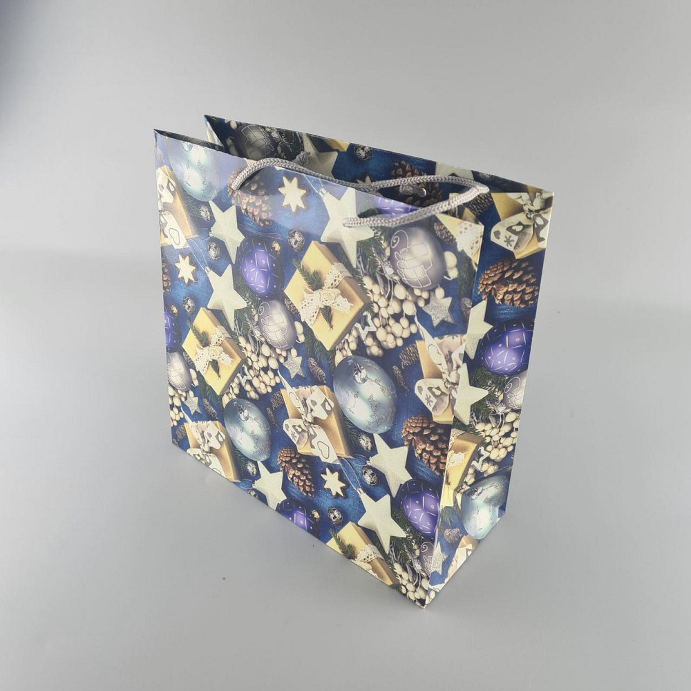 Пакеты бумажные подарочные , новогодние Квадрат 23*24*10- 03 (12 шт) Харьков - изображение 1