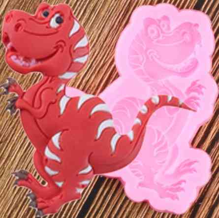 Молд силиконовый Динозавр 78 на 82 мм розовый Киев