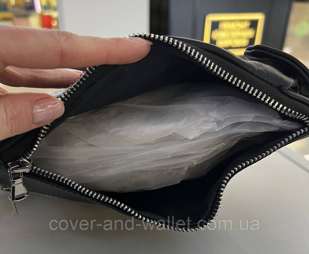 Стильная мужская сумка кобура через плечо из гладкой кожи PS в черном цвете PS Leather Киев - изображение 14