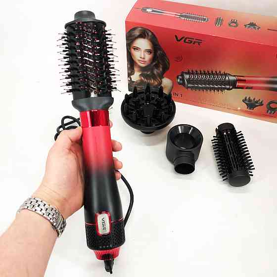 Портативний фен з насадками, Фен для дбайливого сушіння волосся, Фен-щітка з холодним повітрям NI-47 Івано-Франківськ