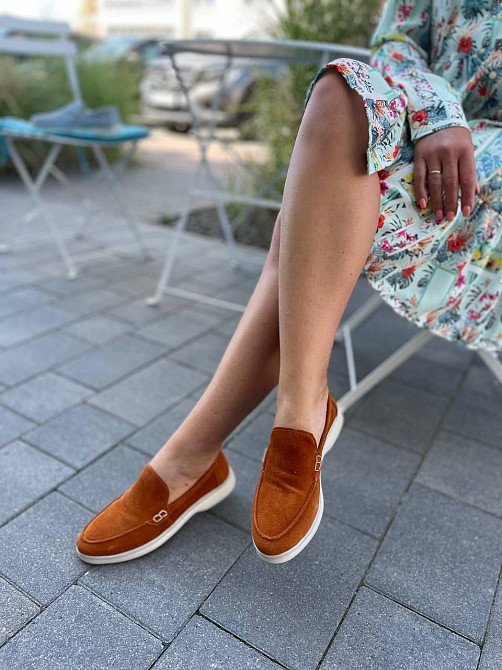 Лоферы женские KATI SHOES оранжевые натуральная замша демисезонные размер 35-40 (141) Коломия - фото 8