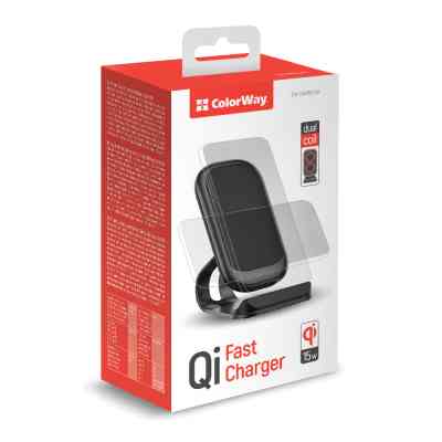 Зарядное устройство ColorWay Wireless Stand 15W Black (CW-CHW31Q-BK) Винница
