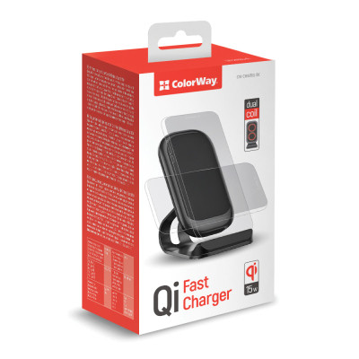 Зарядний пристрій ColorWay Wireless Stand 15W Black (CW-CHW31Q-BK) Вінниця - фото 2