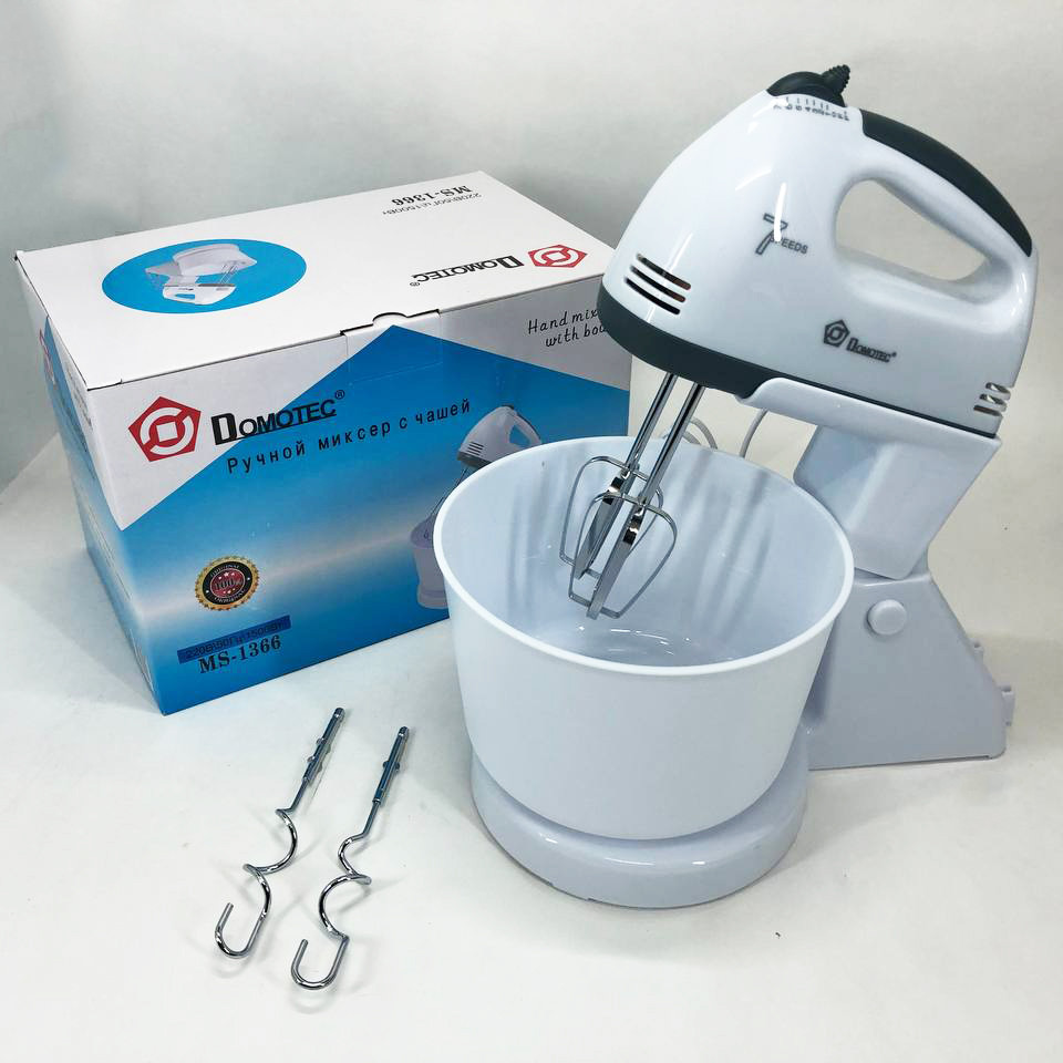 Бытовой миксер для кухни Domotec, Ручной миксер с металлической насадкой для хлебного теста HD-43 Киев - изображение 2