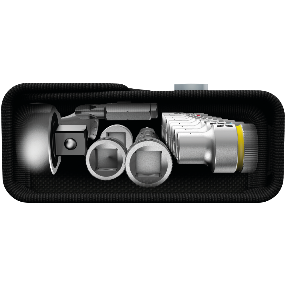 Набір торцевих головок та біт з тріскачкою, подовжувачем 1/2" 28од. Wera 8100 SC 8 Zyklop Metal 05004078001 Одеса - фото 6