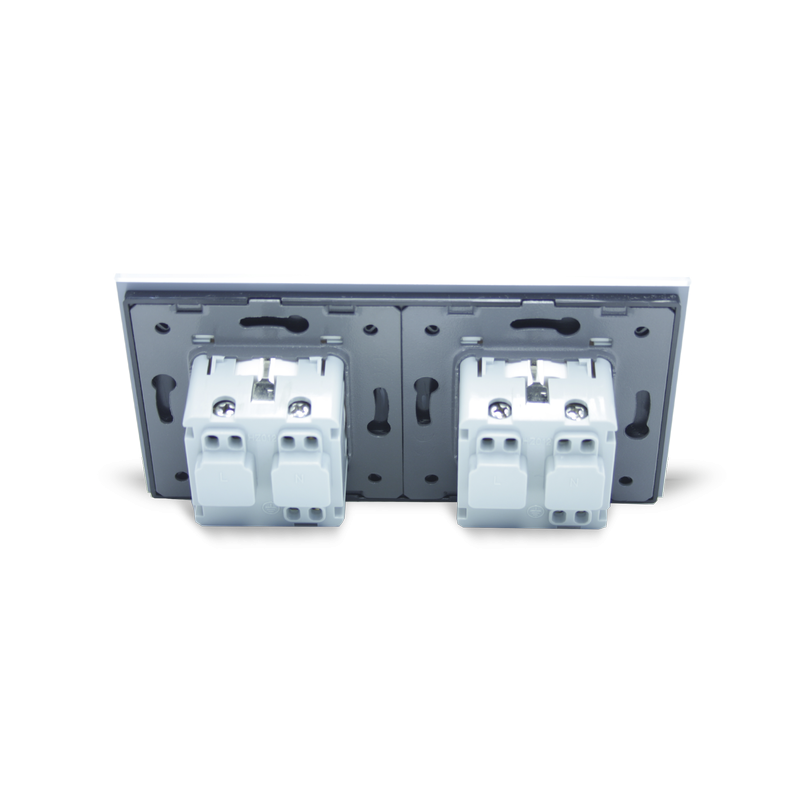 LIVOLO Подвійна електрична розетка з заземленням LIVOLO, біла з чорною рамкою, хромованою встав Коломыя - изображение 6