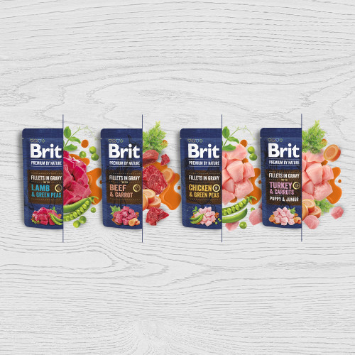Корм вологий Brit Premium Fillets in Gravy Turkey & Carrots Puppy для цуценят малих порід філе в соусі індичка і морква 85 г Київ - фото 6
