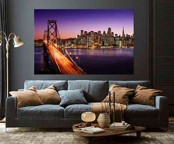 Картина холст у вітальню / спальню Нью-Йорк   MLP_29  ( 60х30см ) 40x80 см Київ